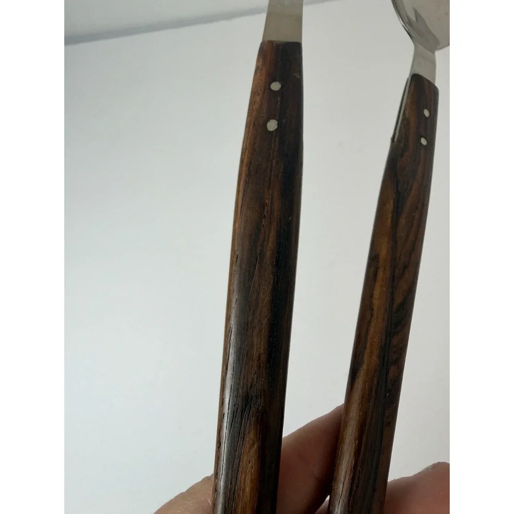 HEPE Denmark Stainless Steel / Rosewood Salad Servers Mid-Century Vintage
